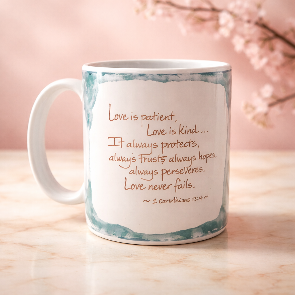 Love Is Patient Scripture Mug