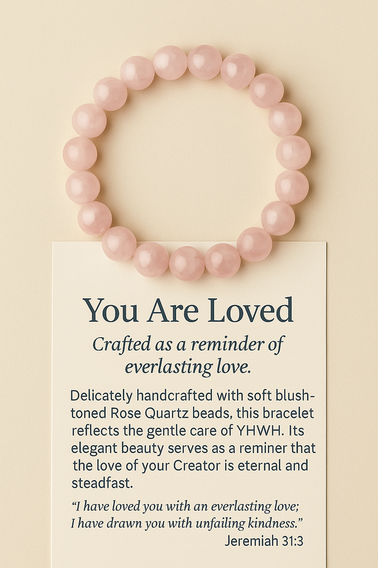 You Are Loved – Rose Quartz Bracelet
Crafted as a reminder of everlasting love