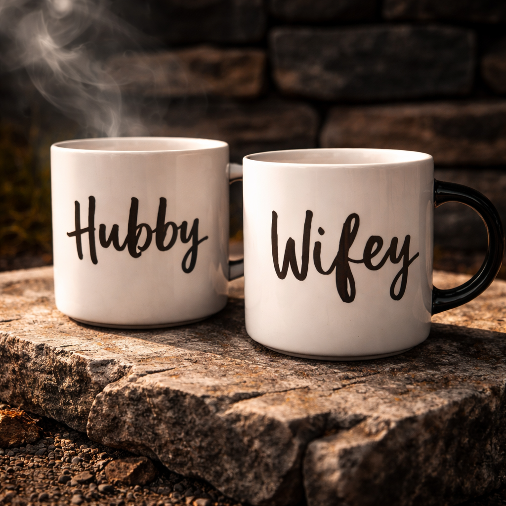 Hubby and Wifey Mug set