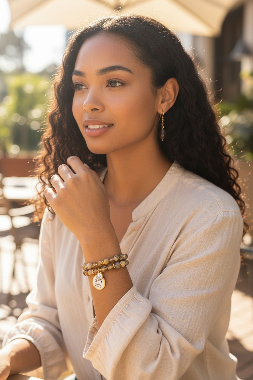Fall collection 🍂 All natural Jasper Stone double bracelet set