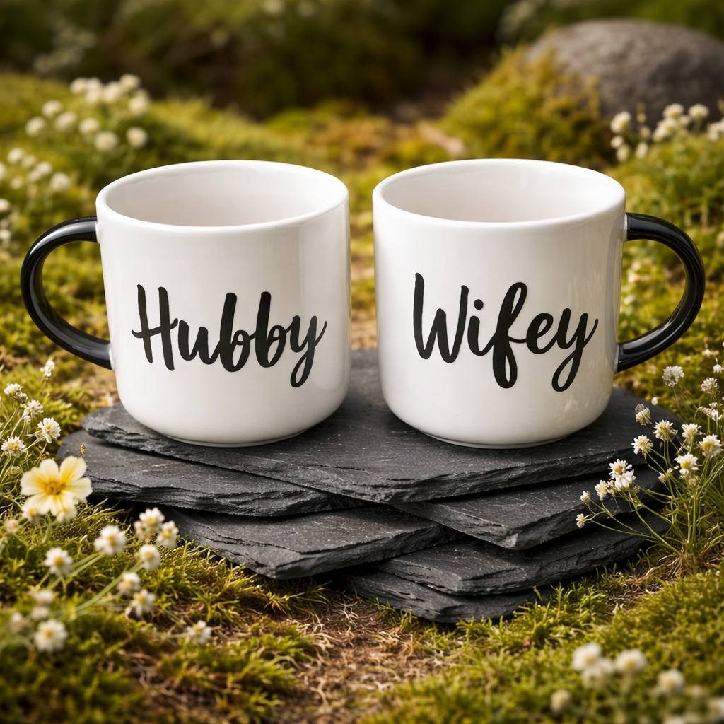 Hubby and Wifey Mug set