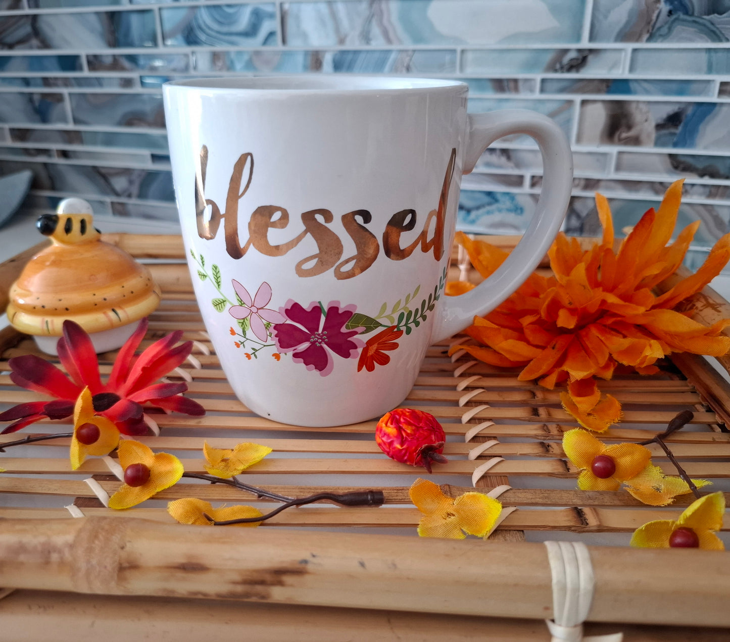 Blessed Floral Large Mug