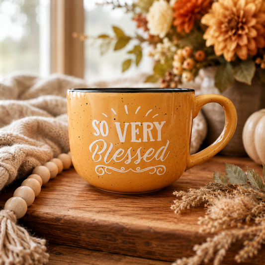 So Very Blessed Speckled Mug