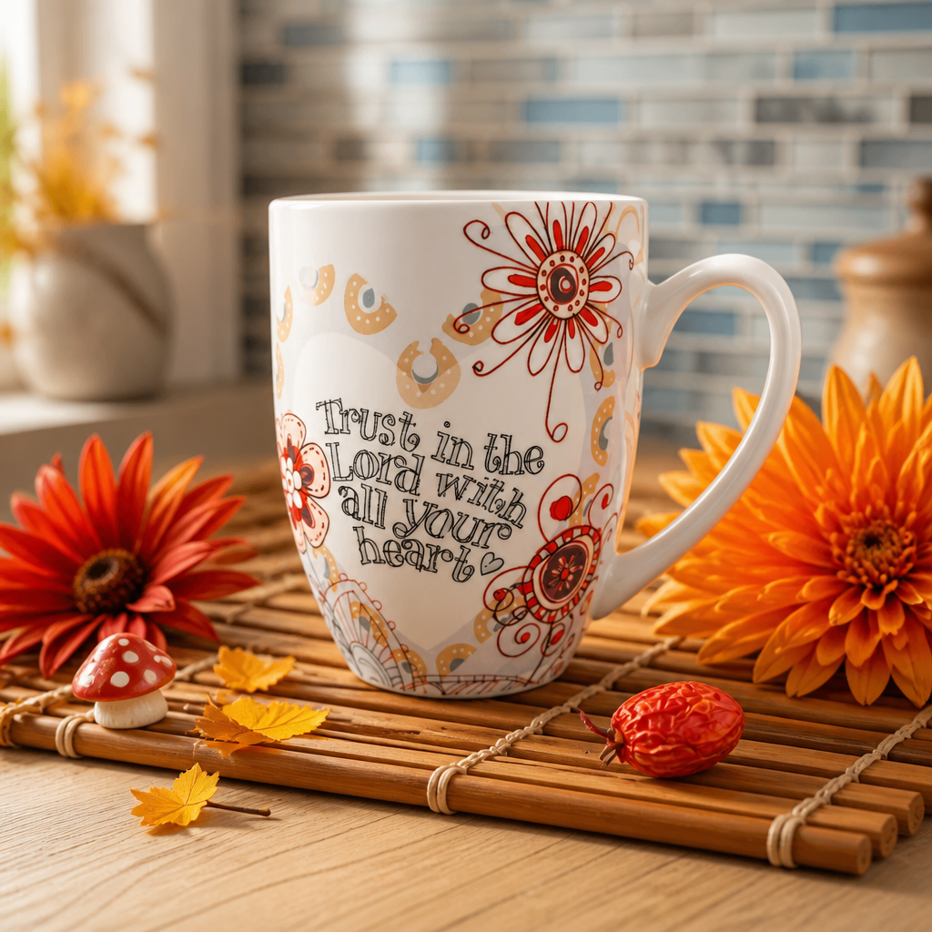 Trust in the Lord Floral Scripture Mug