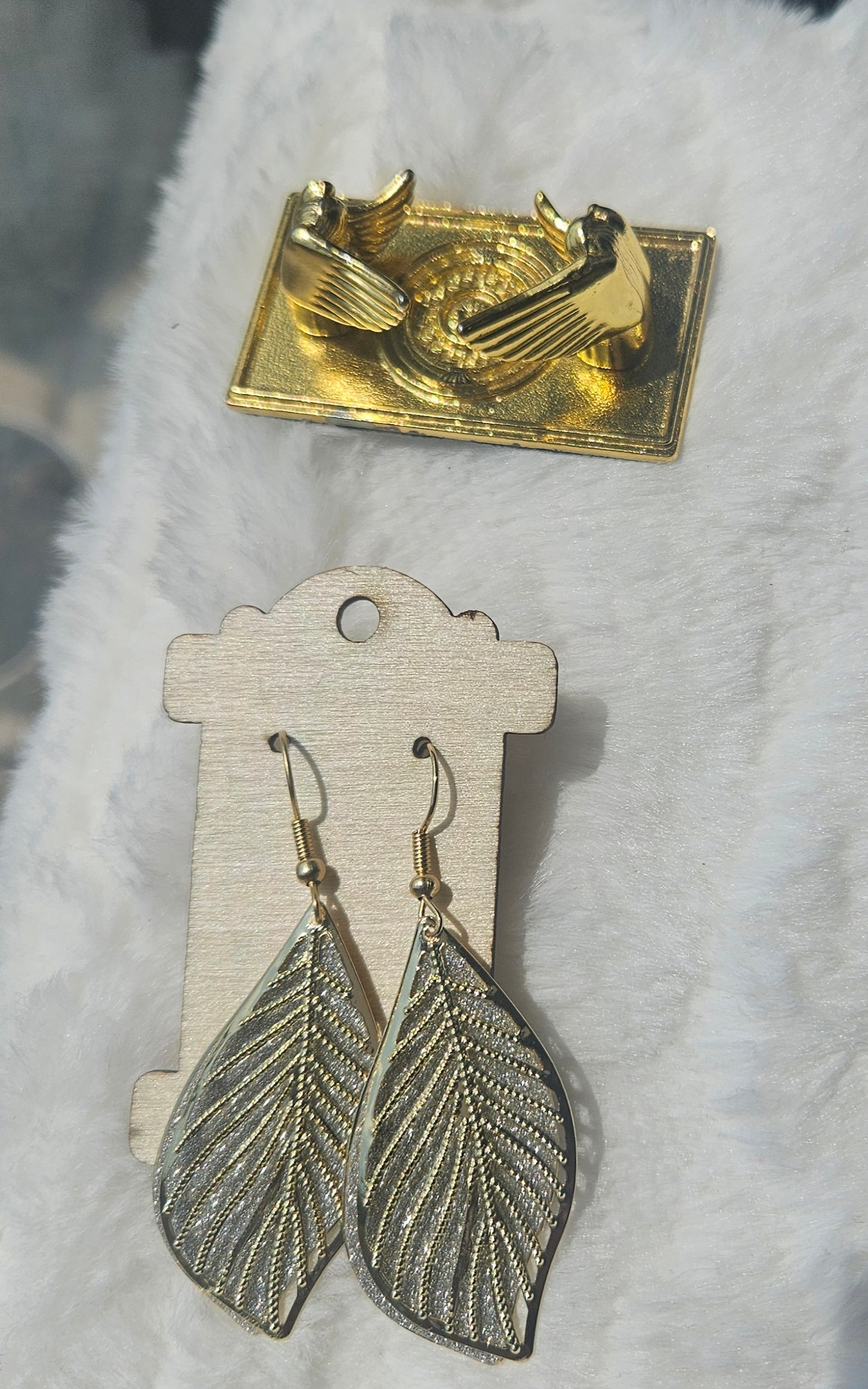 Planted to Bear Fruit – Psalm 1:3 Faith-Based Gold rhinestone Leaf Earrings